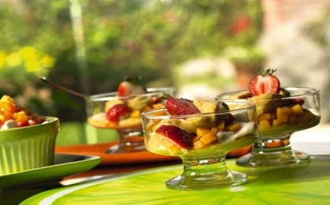 Copita de crema de lúcuma